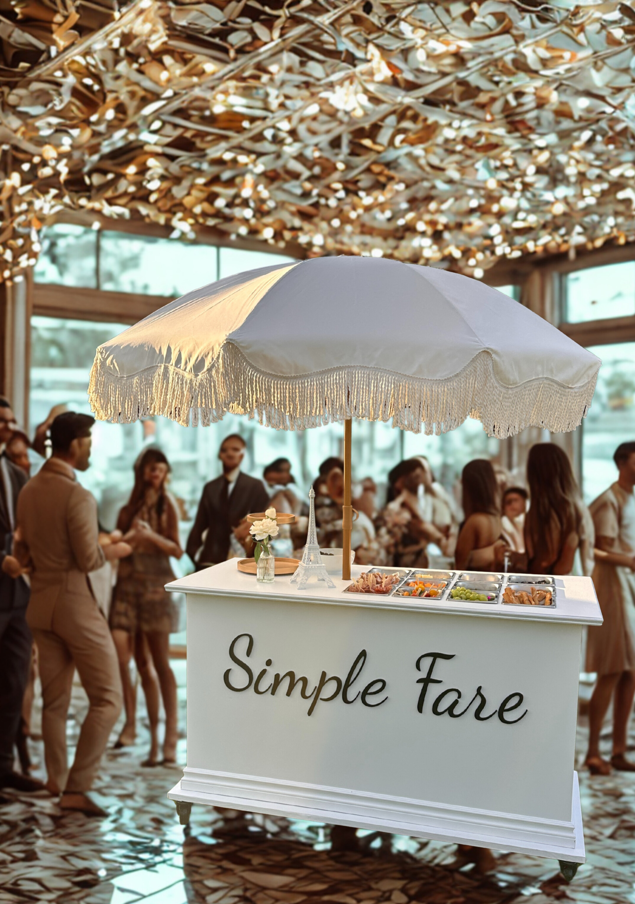 Beautiful French Parisian fringe umbrella detail